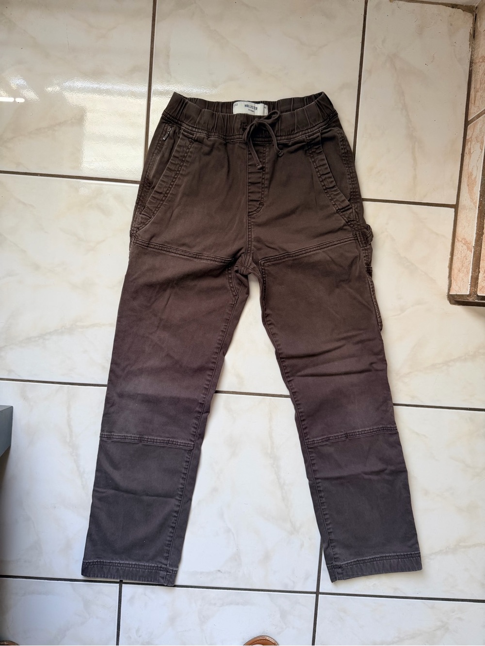 Hollister Kids Brown Cargo Drawstring Pants